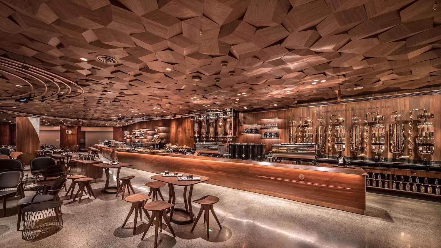 Starbucks Shanghai Roastery's interior design with a Chinese focus